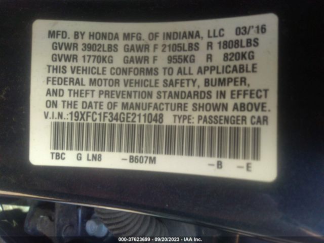 19XFC1F34GE211048 Honda Civic Ex-t