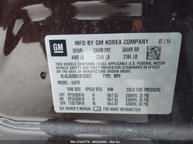KL4CJGSBXEB783027 Buick Encore Leather
