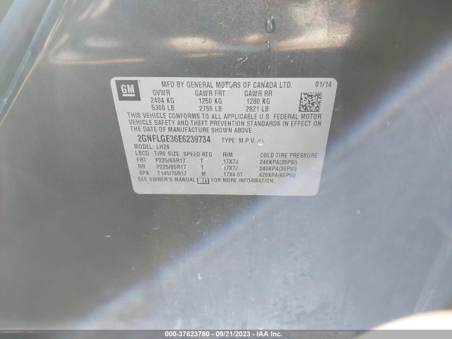 Chevrolet Equinox 2lt 2014 2GNFLGE36E6239734 Image 9