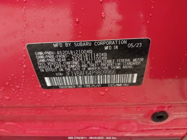 JF1VBAF64P9809966 Subaru Wrx Premium