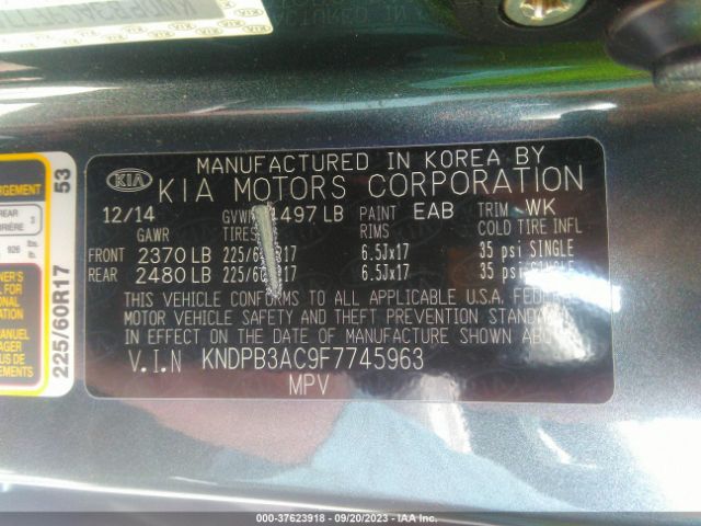 KNDPB3AC9F7745963 KIA Sportage Lx