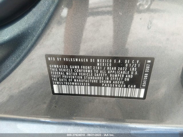 3VWC57BU0MM039226 Volkswagen Jetta S/se/r-line