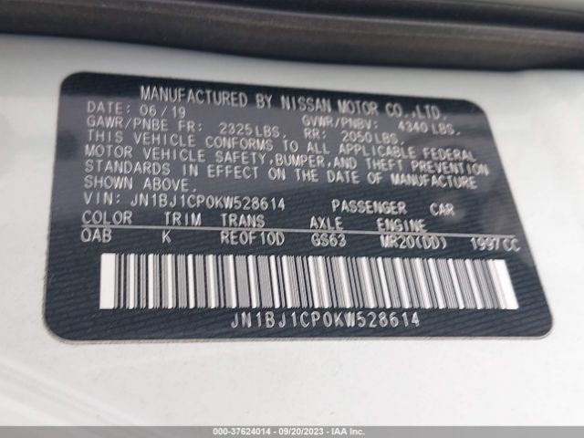 JN1BJ1CP0KW528614 Nissan Rogue Sport Sl