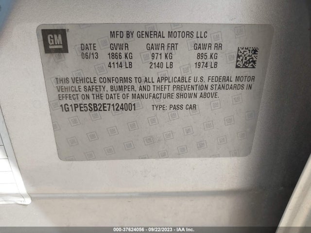 Chevrolet Cruze 2lt 2014 1G1PE5SB2E7124001 Image 9