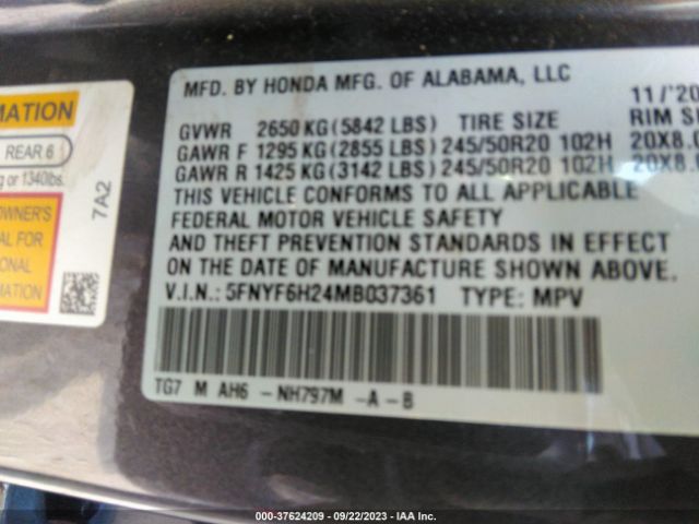 5FNYF6H24MB037361 Honda Pilot Special Edition