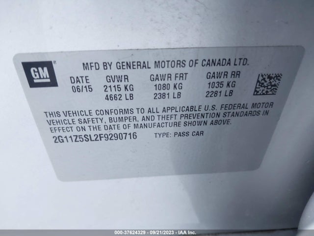 Chevrolet IMPALA LS 2015 2G11Z5SL2F9290716 Image 9