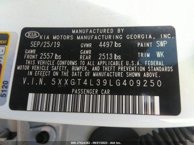 5XXGT4L39LG409250 KIA Optima Lx