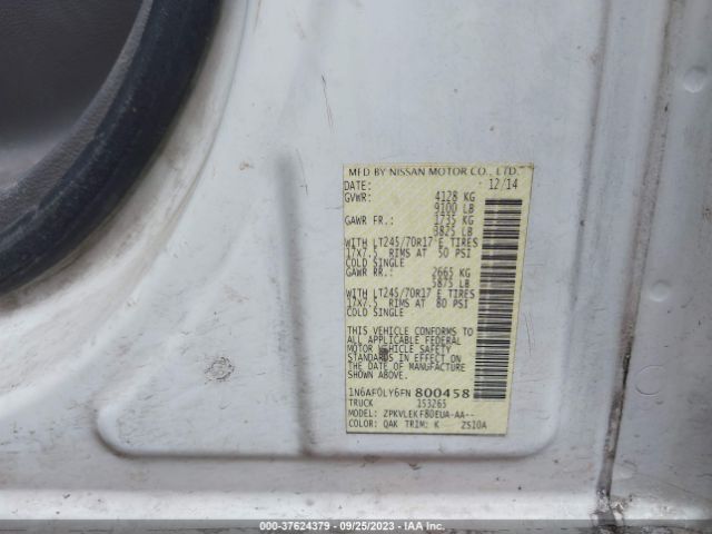 1N6AF0LY6FN800458 Nissan Nv Sv