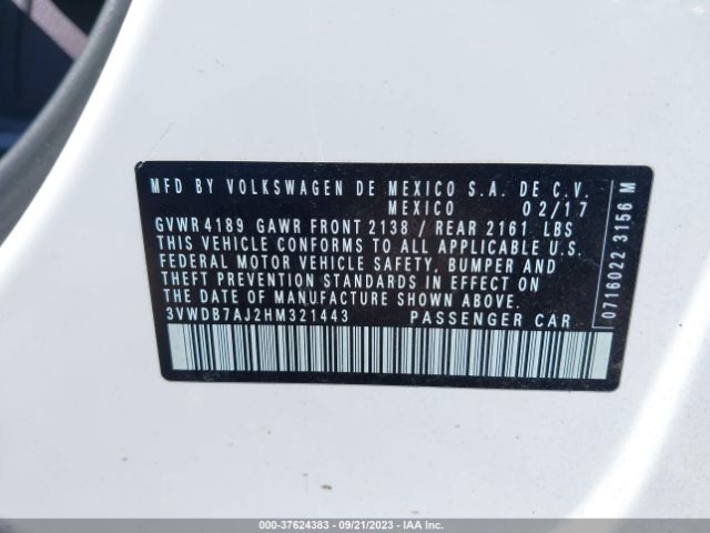 3VWDB7AJ2HM321443 Volkswagen Jetta 1.4t Se