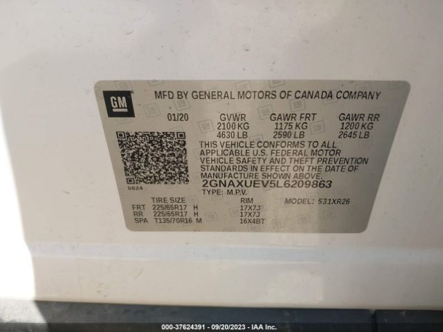 2GNAXUEV5L6209863 Chevrolet EQUINOX LT