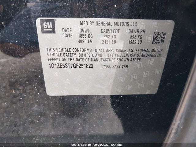 Chevrolet MALIBU LT 2016 1G1ZE5ST7GF251823 Image 9
