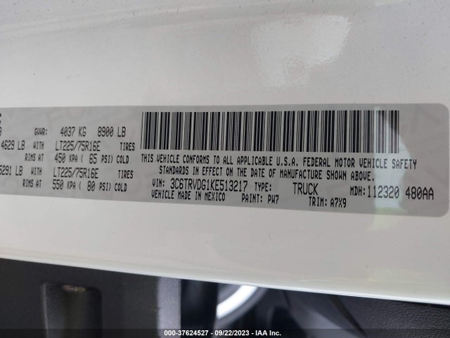 RAM Promaster Cargo Van 2019 3C6TRVDG1KE513217 Image 9