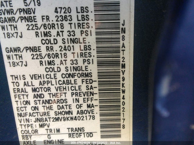2019 NISSAN ROGUE JN8AT2MV9KW402178 Photo 8