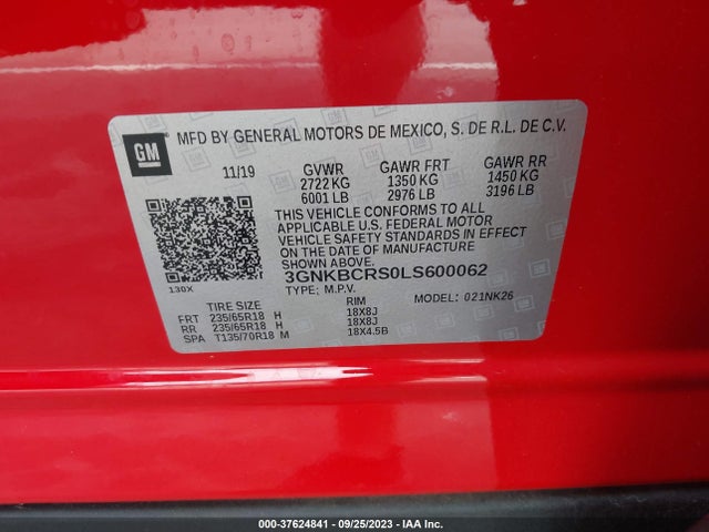 Chevrolet Blazer Lt 2020 3GNKBCRS0LS600062 Image 9