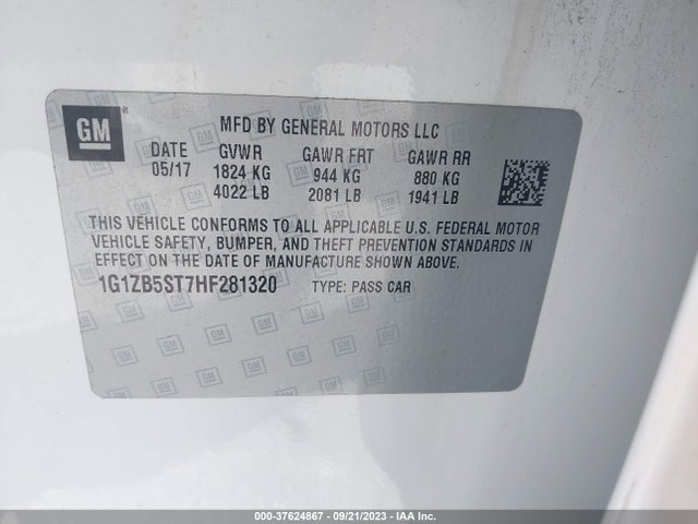 Chevrolet MALIBU LS 2017 1G1ZB5ST7HF281320 Image 9