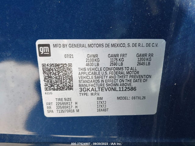 GMC Terrain Sle 2022 3GKALTEV0NL112586 Image 9