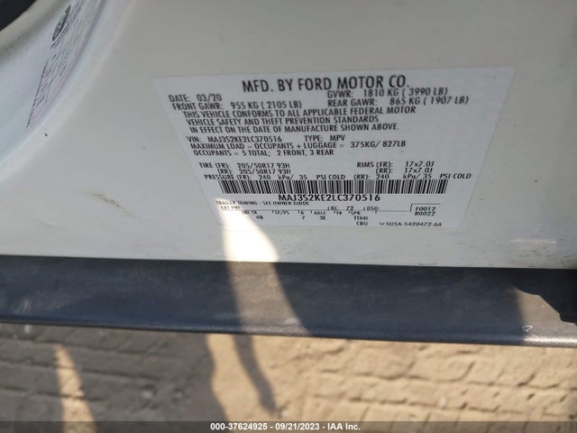 2020 FORD ECOSPORT TITANIUM VIN: MAJ3S2KE2LC370516
