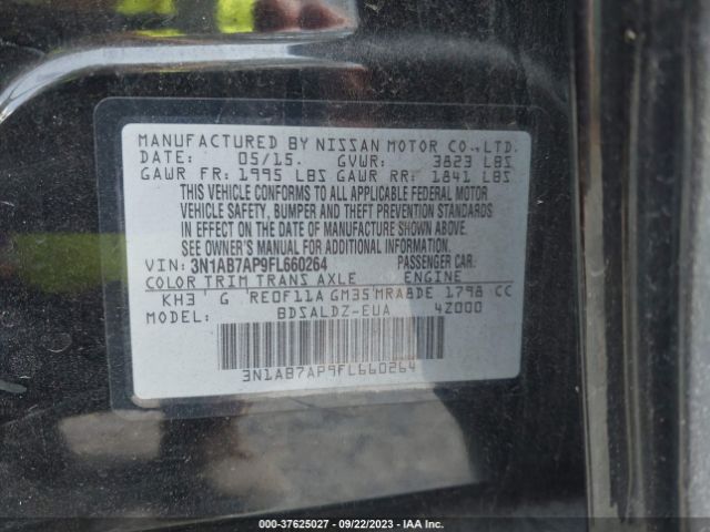 3N1AB7AP9FL660264 Nissan Sentra Sr/sl/s/sv/fe+ S