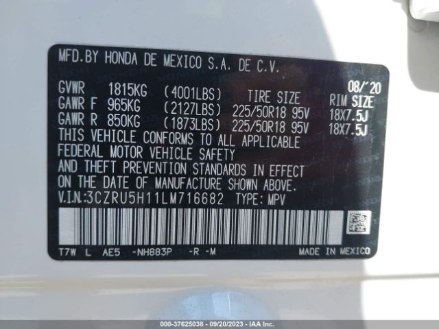 3CZRU5H11LM716682 Honda HR-V SPORT