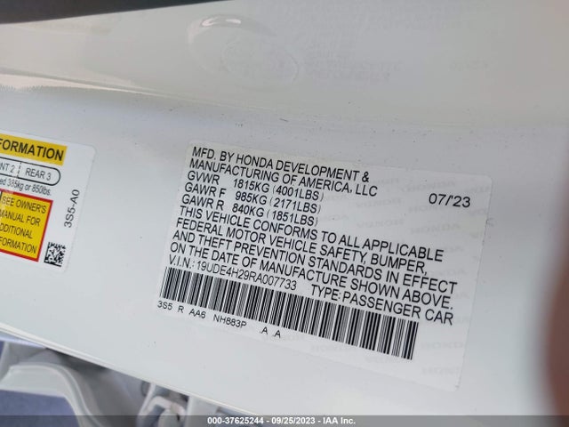 19UDE4H29RA007733 Acura Integra