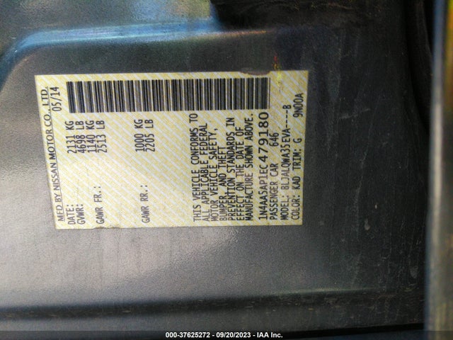 Nissan Maxima 3.5 S 2014 1N4AA5AP1EC479180 Image 9