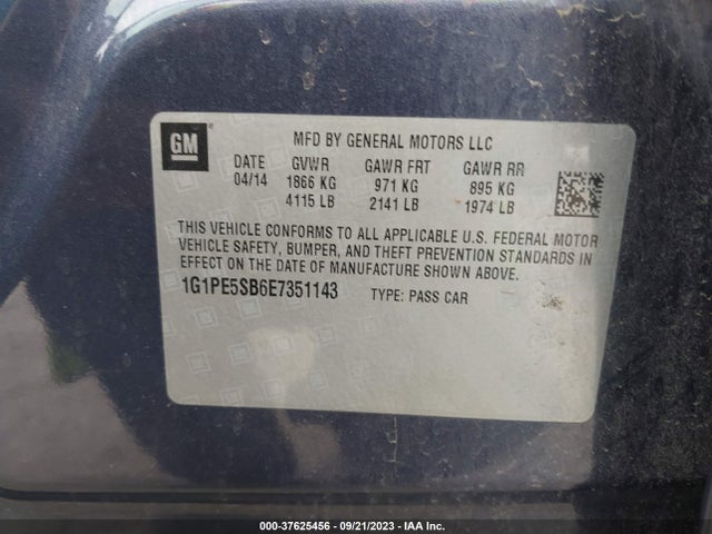 Chevrolet Cruze 2lt 2014 1G1PE5SB6E7351143 Image 9