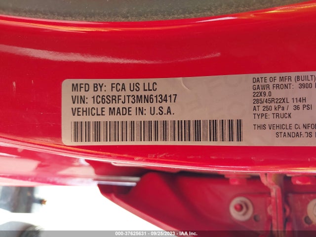 RAM 1500 Laramie 2021 1C6SRFJT3MN613417 Image 9