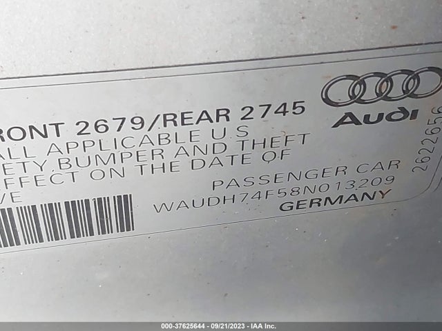 2008 AUDI A6 VIN: WAUDH74F58N013209