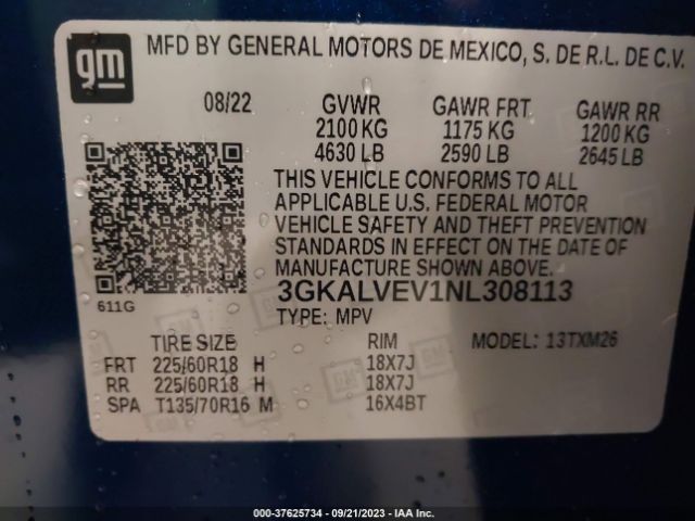 3GKALVEV1NL308113 GMC Terrain Slt