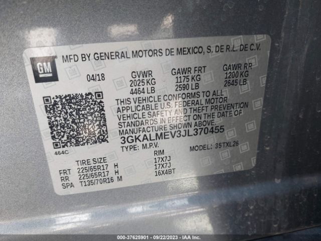 3GKALMEV3JL370455 GMC Terrain Sle