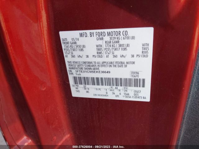 1FTEX1CM5EKE36649 Ford F-150 Xl/stx/xlt