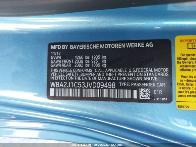WBA2J1C53JVD09498 BMW 230I