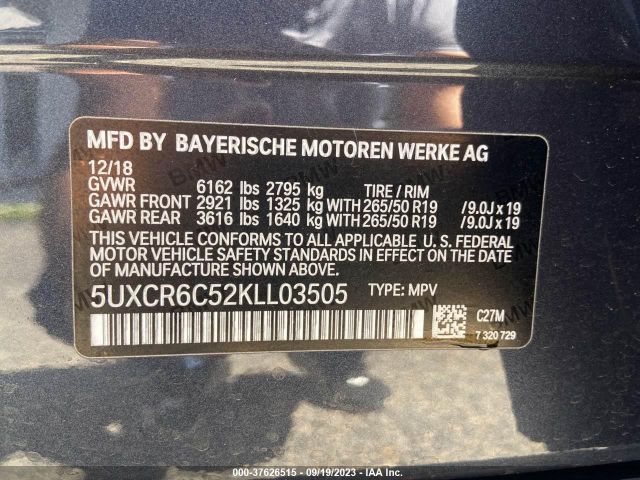 5UXCR6C52KLL03505 BMW X5 Xdrive40i