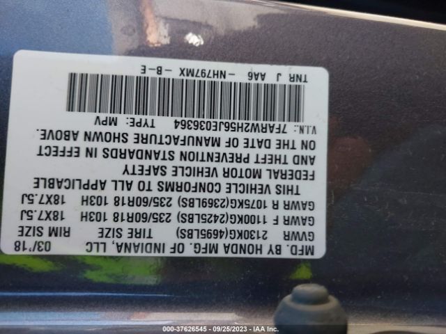 7FARW2H56JE036364 Honda CR-V EX