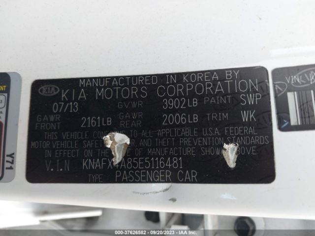 KNAFX4A85E5116481 KIA FORTE EX