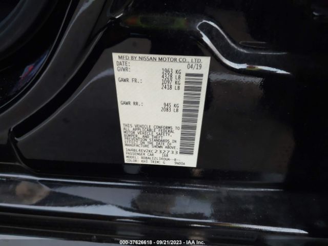 1N4BL4EV2KC232733 Nissan Altima 2.5 Sl