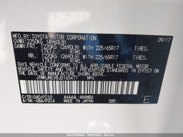 Toyota RAV4 HYBRID 2018 JTMRJREV8JD165477 Image 9