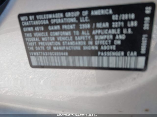 1VWBT7A31GC033449 Volkswagen Passat 1.8t Se