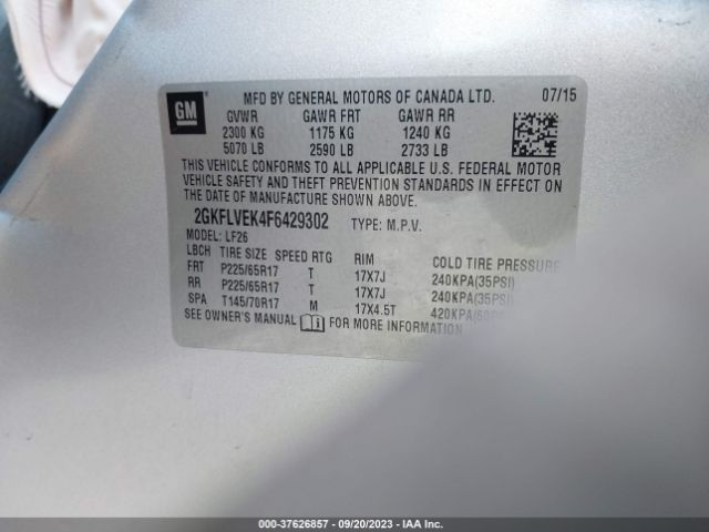 2GKFLVEK4F6429302 GMC Terrain Sle
