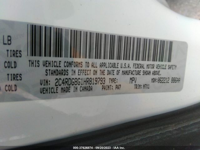 2C4RDGBG1HR819793 Dodge Grand Caravan Se Plus