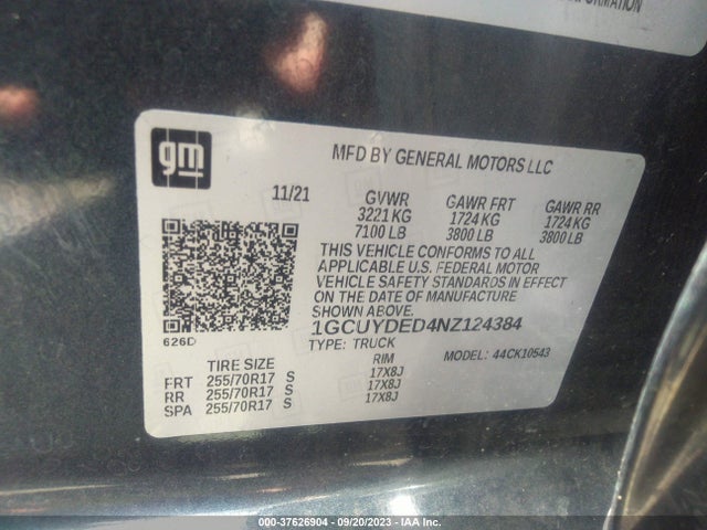 Chevrolet Silverado 1500 Ltd Lt 2022 1GCUYDED4NZ124384 Image 9