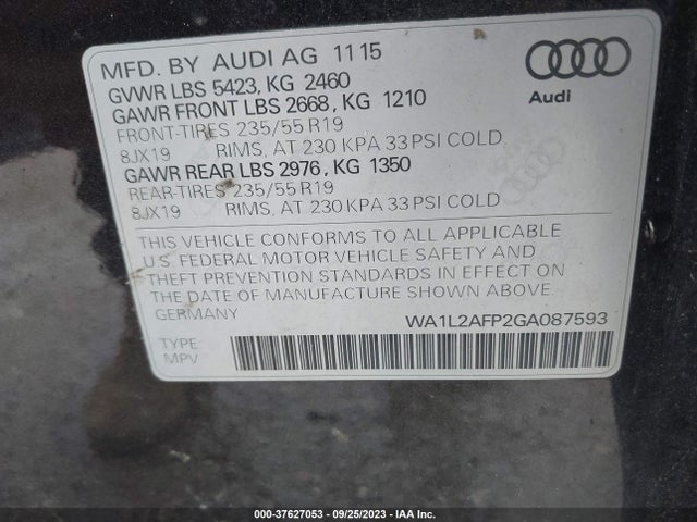 WA1L2AFP2GA087593 Audi Q5 Premium Plus