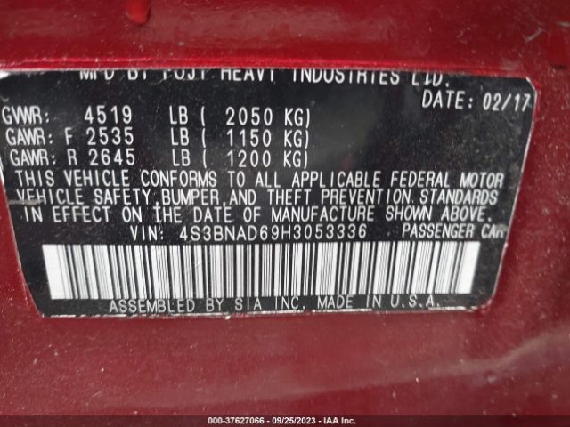 4S3BNAD69H3053336 Subaru Legacy Premium