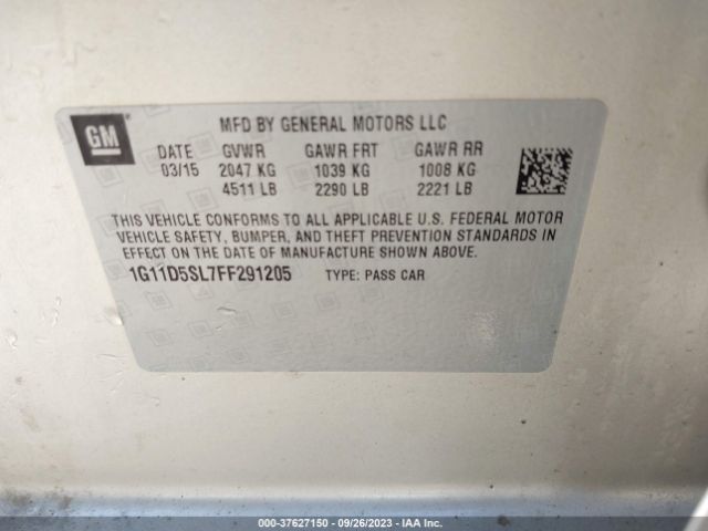 1G11D5SL7FF291205 Chevrolet MALIBU 2LT