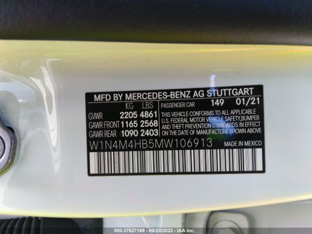 W1N4M4HB5MW106913 Mercedes-Benz Glb Glb 250