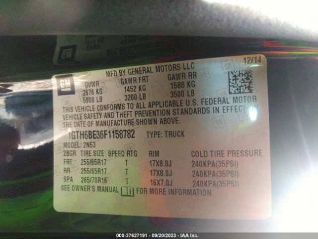 1GTH6BE36F1158782 GMC Canyon 4wd Sle