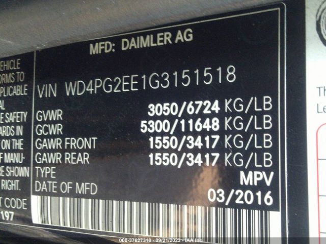 WD4PG2EE1G3151518 Mercedes-Benz METRIS PASSENGER VAN