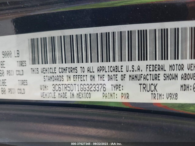 3C6TR5DT1GG323376 RAM 2500 Slt