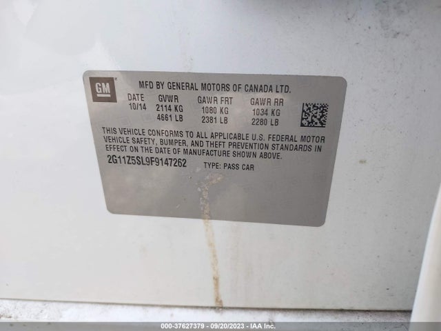 Chevrolet IMPALA LS 2015 2G11Z5SL9F9147262 Image 9