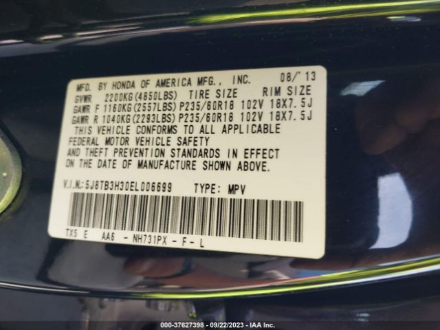 5J8TB3H30EL006699 Acura RDX